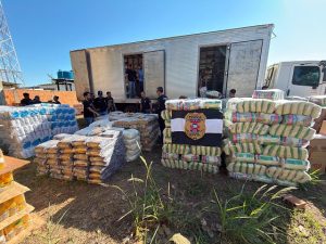 Polícia Civil doa 20 toneladas de alimentos apreendidos do crime organizado a instituições de Cáceres
