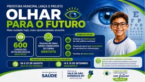 Prefeitura de Vale de São Domingos lança projeto Olhar para o Futuro com 600 consultas oftalmológicas e óculos gratuitos