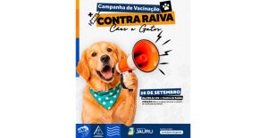Jauru realiza vacinação antirrábica para cães e gatos no dia 26 de setembro