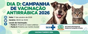 CONQUISTA D’OESTE REALIZA DIA D DA CAMPANHA DE VACINAÇÃO ANTIRRÁBICA 2026